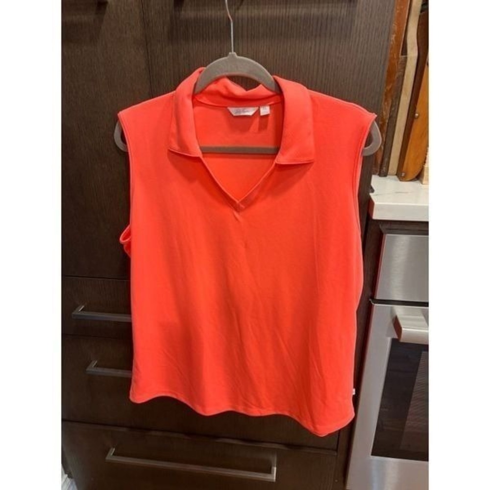 Lady Hagen Sleeveless‎ Polo Golf Shirt Womens Size XL- Orange